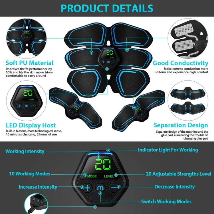 EMS Portable Abdomen Device Electric Abdominal Muscle Stickers with LCD Screen Display Reluova