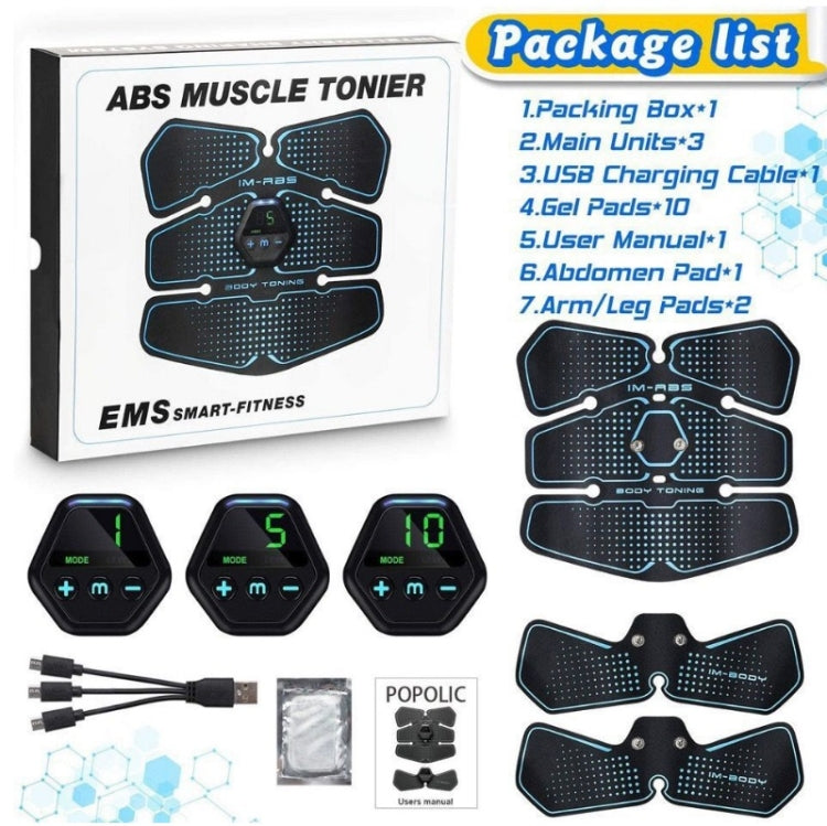 EMS Portable Abdomen Device Electric Abdominal Muscle Stickers with LCD Screen Display Reluova