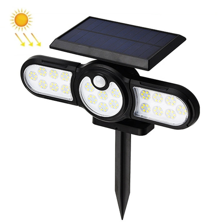 TG-TY080 3-Heads Rotatable Solar Wall Light Outdoor Waterproof Human Body Induction Garden Lawn Lamp