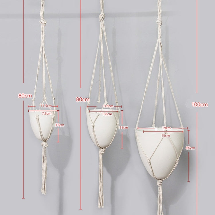 Handmade Hemp Rope Hanging Plastic Water Storage Flowerpot, Size: D03 Caliber 11.5cm My Store