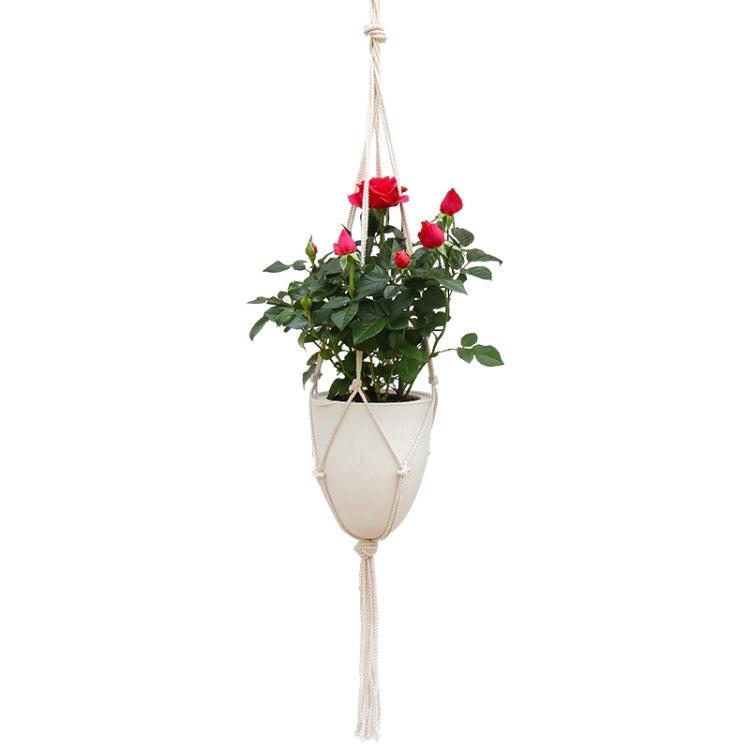 Handmade Hemp Rope Hanging Plastic Water Storage Flowerpot, Size: D03 Caliber 11.5cm My Store