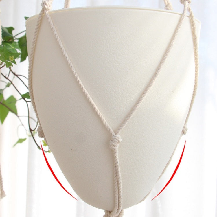 Handmade Hemp Rope Hanging Plastic Water Storage Flowerpot, Size: D03 Caliber 11.5cm My Store