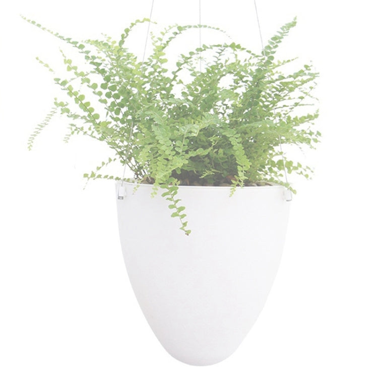 Wire Hanging Plastic Flowerpot With Automatic Water Absorption And Frosted Surface