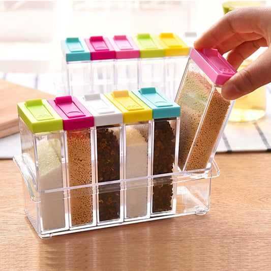 6 PCS/Set Transparent Spice Seasoning Box Storage Bottle - Reluova