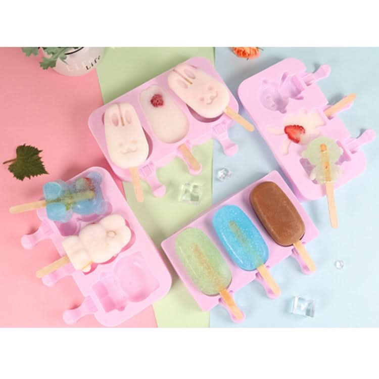 Cute Cartoon Silicone Ice Cream Popsicle Mold with Lid & Stick - Reluova