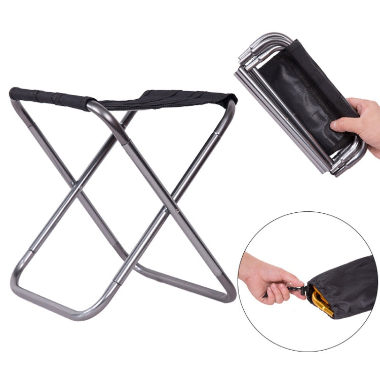 Outdoor Portable Camping Folding Chair 7075 Aluminum Alloy Fishing Barbecue Stool, Size: 24.5x22.5x27cm Reluova