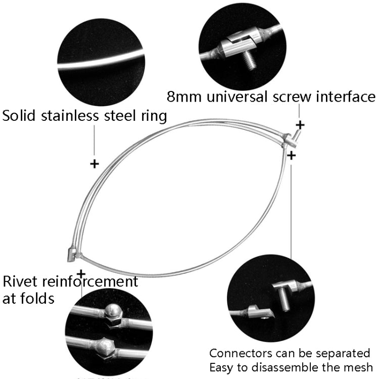 Foldable Stainless Steel Dip Net Head Fishing Net