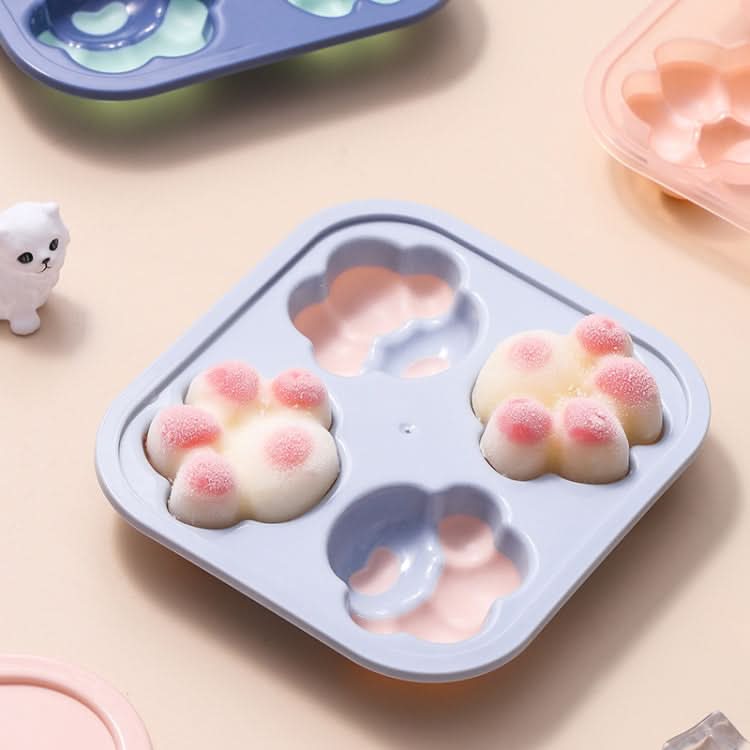 Household Cat Paw Shape Creative Silicone Ice Box Ice Cube Mold Ice Hockey DIY Food Supplement Box with Lid - Reluova