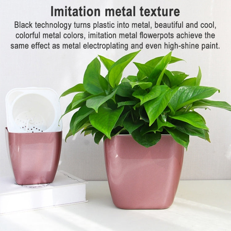 Imitation Metal Colorful Water Storage Plastic Flowerpot My Store