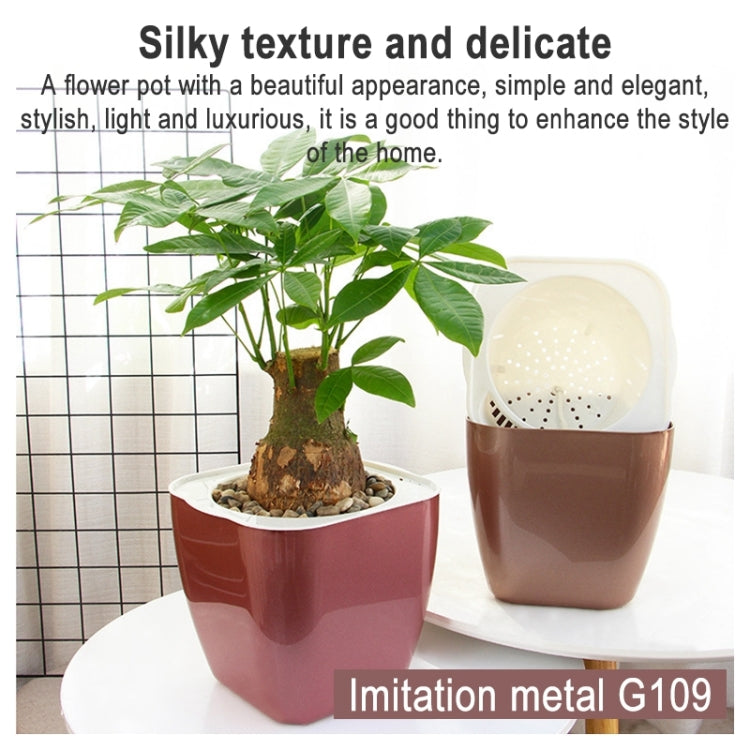 Imitation Metal Colorful Water Storage Plastic Flowerpot My Store