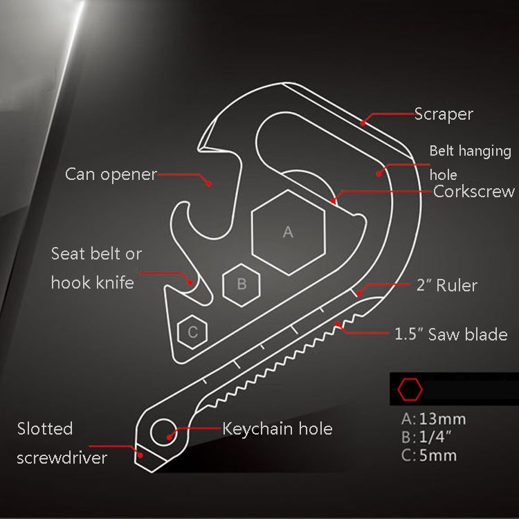 Outdoor EDC Gadget Emergency Tool Multifunction Key Clip