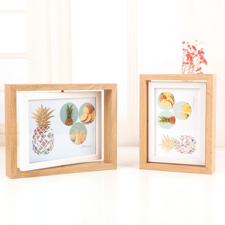 Wooden Rotating Double-Sided Swinging Table Photo Frame Size: My Store