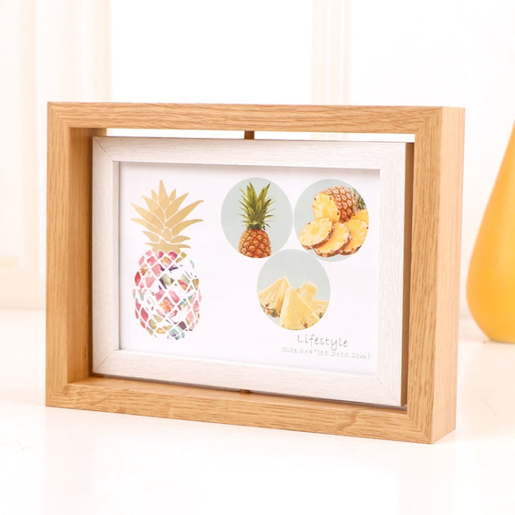 Wooden Rotating Double-Sided Swinging Table Photo Frame Size: