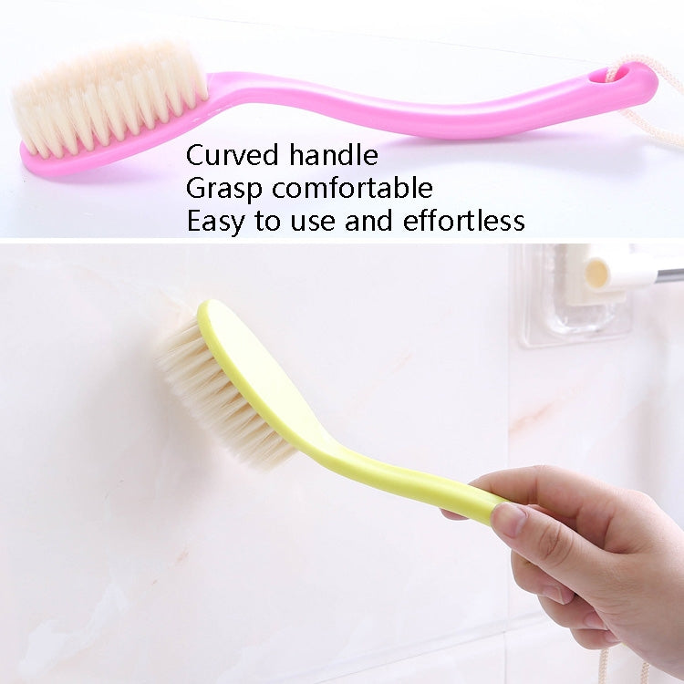 Plastic Long Handle Shoes Brush Multi-Purpose Practical Cleaning Brush Soft Hair Strap Rope Clothing Brush, Color Random Delivery Reluova