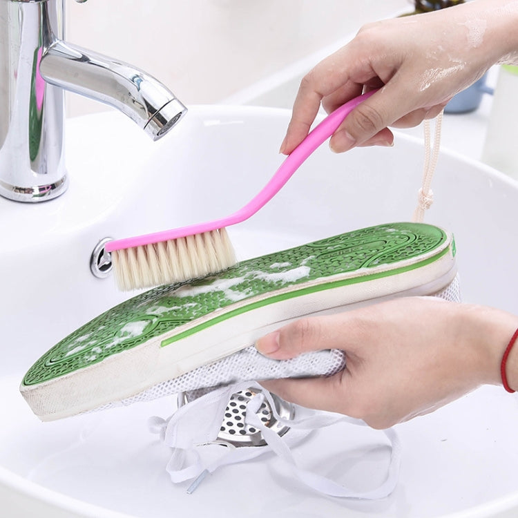 Plastic Long Handle Shoes Brush Multi-Purpose Practical Cleaning Brush Soft Hair Strap Rope Clothing Brush, Color Random Delivery