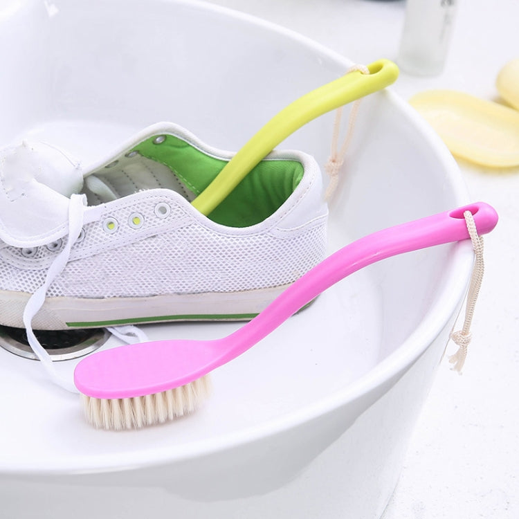 Plastic Long Handle Shoes Brush Multi-Purpose Practical Cleaning Brush Soft Hair Strap Rope Clothing Brush, Color Random Delivery