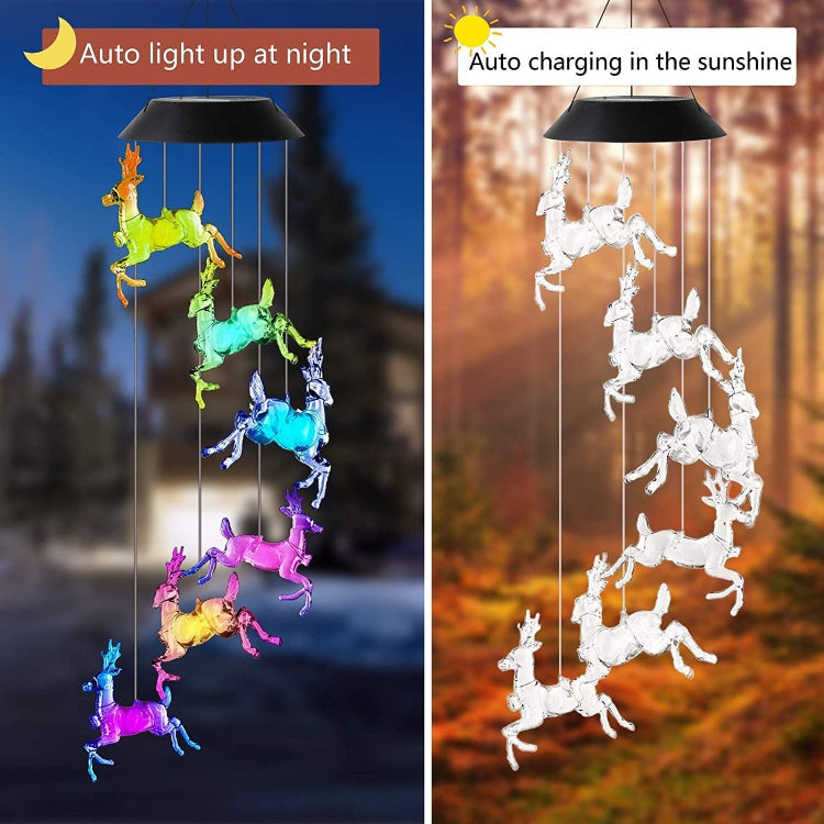 Outdoor Solar Christmas Deer LED Bell Light Garden Festival Colorful Atmosphere Light My Store