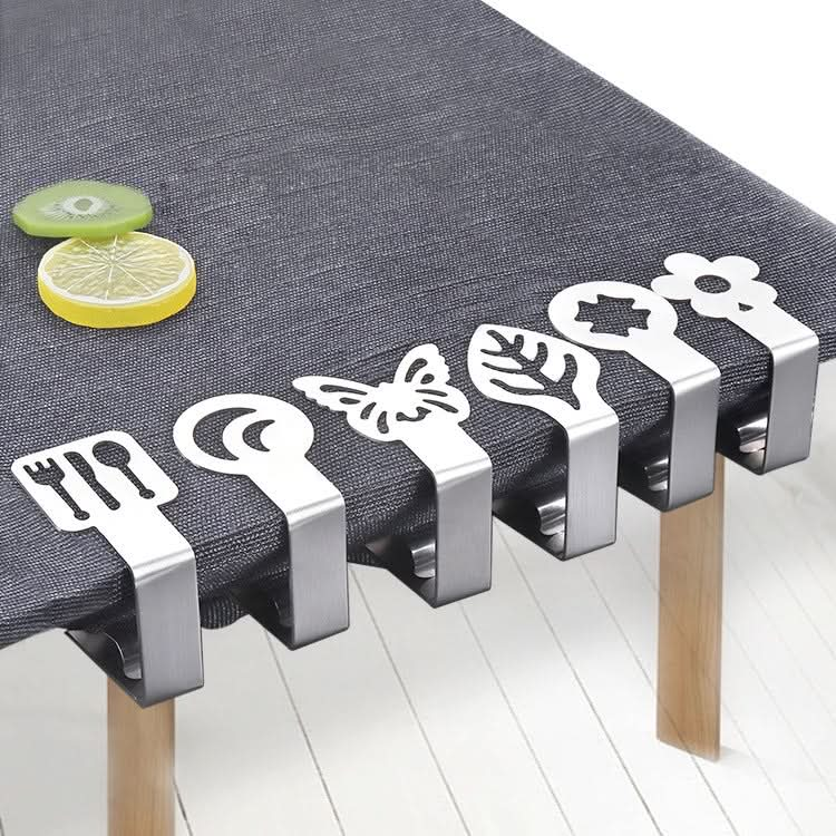 Stainless Steel Tablecloth Clip Graphics Tablecloth Clip High-Elastic Moving Fixing Clip Reluova