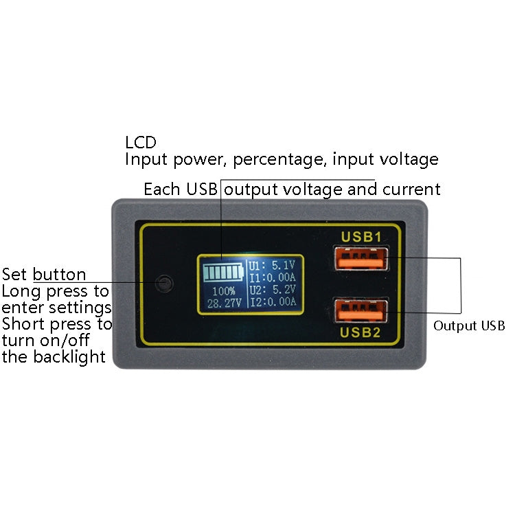 Car DC Voltage Electricity Table 12/24V Battery Lead-Acid Battery Turn 5V USB Fast Charge Display ÎҵÄÉ̵ê