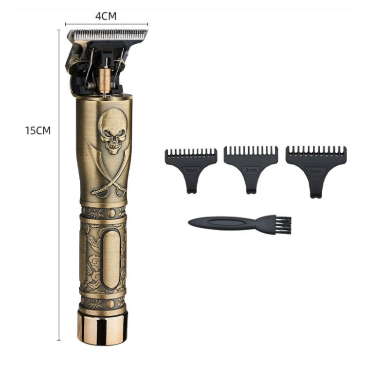 USB Vintage Engraving Skull Electric Hair Clipper