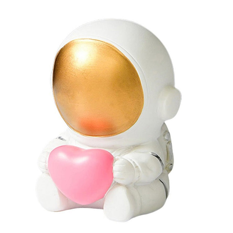 Resin Crafts Space Astronaut Ornaments Home Office Desktop Ornaments Children Gift, Style: Sitting With Heart Gold