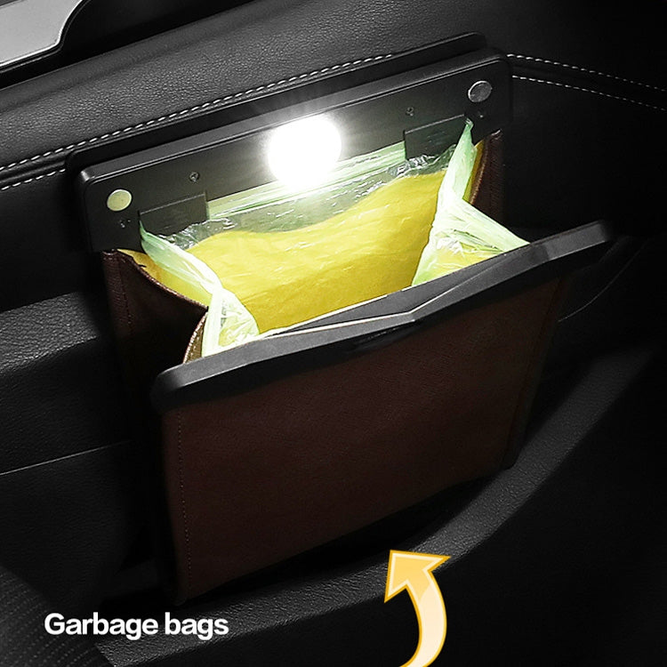 Car Trash Can Storage Bag Hanging Paste With LED Light Garbage Bag ÎҵÄÉ̵ê