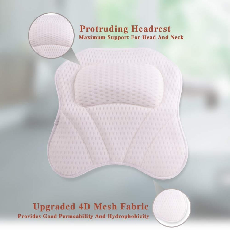 Machine Washable Mesh Cloth 3D Wave Bathtub Pillow Bathroom Bath Headrest Reluova