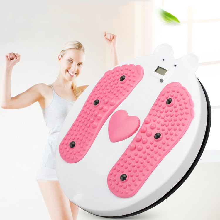 Home Fitness Bear Shape Twisting Machine Abdomen Massage Turntable Magnet Sports Twisting Disk With Counting Display