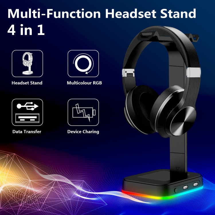 RGBD9 RGB Headset Stand Color-Changing Gaming Headset Stand Gaming Headset Display Stand with Dual USB Ports My Store