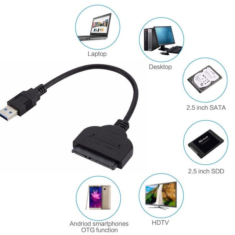 2.5-Inch USB To SATA Hard Drive Transfer SSD Hard Disk Play Passenger Cloud Data Cable-Reluova