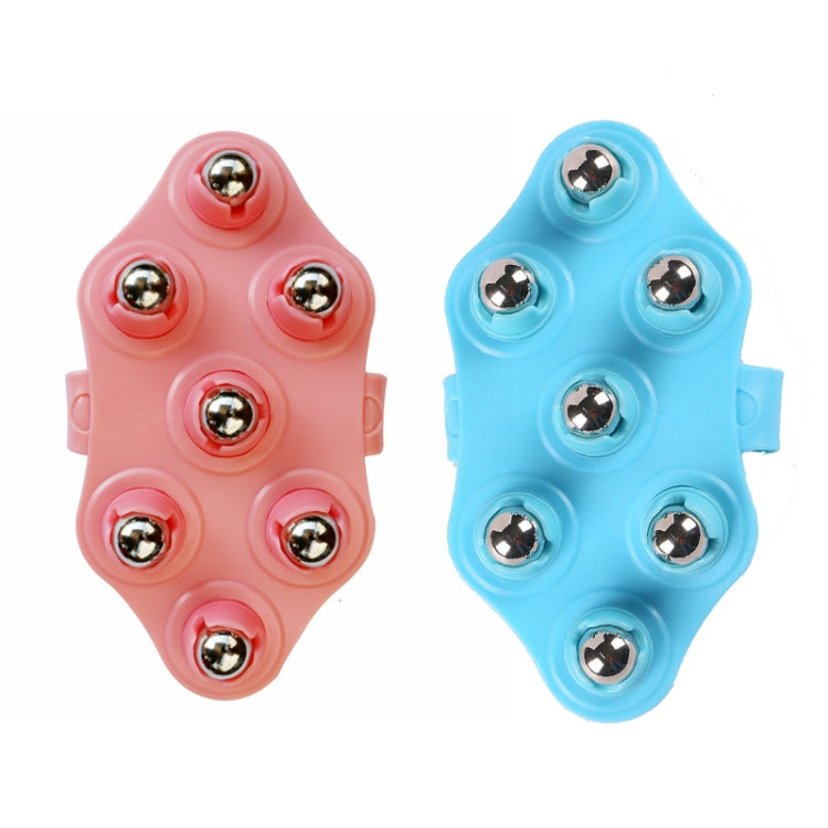 Seven-ball Massager Multifunctional Five-element Meridian Brush Lymphatic Dredging Roller-ball Massager, Shape: Ordinary  Pink Reluova