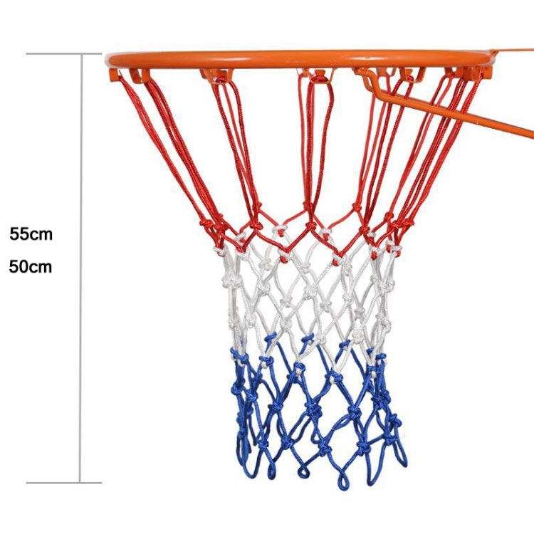 Outdoor Round Rope Basketball Net, Colour: 5.0mm Long Heavy Polyester(Red White Blue)