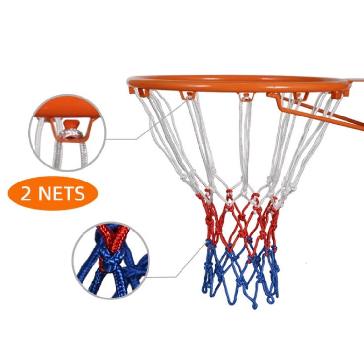 Outdoor Round Rope Basketball Net, Colour: 5.0mm Long Heavy Polyester(Red White Blue)