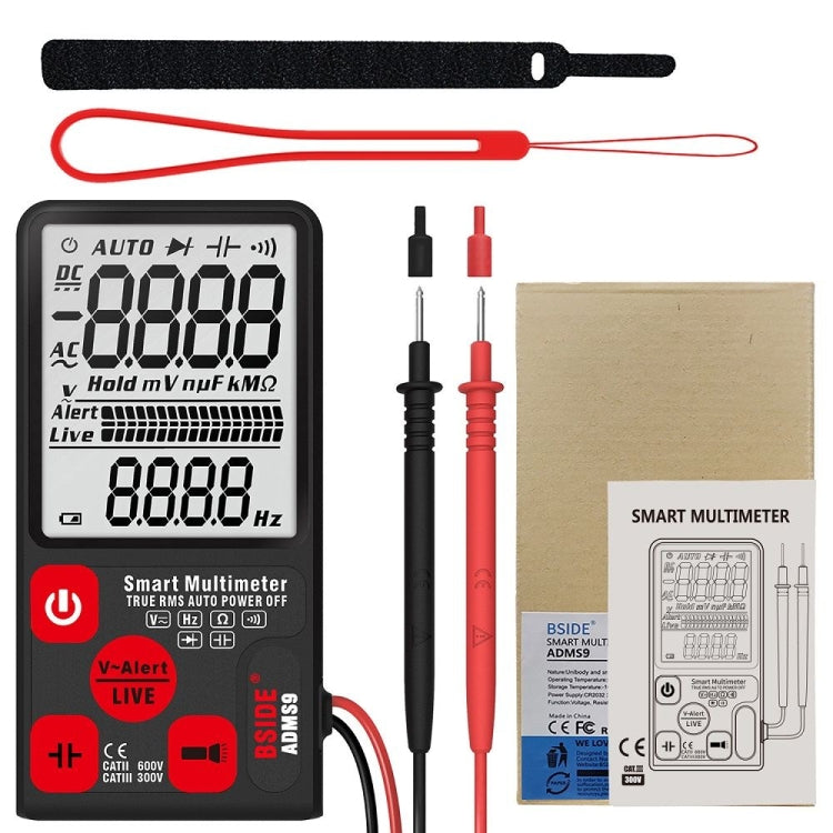 BSIDE ADMS9 Large-Screen Display Intelligent Automatic No Gear Shifting Ultra-Thin Digital Multimeter