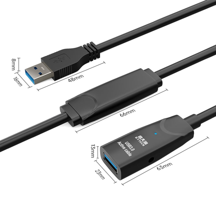 D.Y.TECH USB 3.0 Male To Female Extension Cable Double Shielded Chip Data Cable, Length: