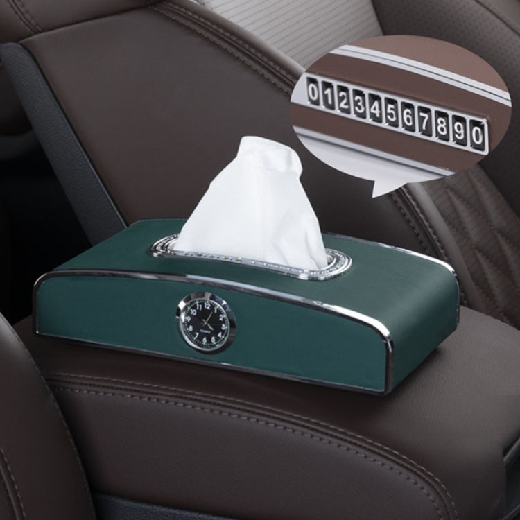 Car Clock Tissue Box Multi-Function Vehicle Instrument Table Paper Towel Box, Style: ÎҵÄÉ̵ê