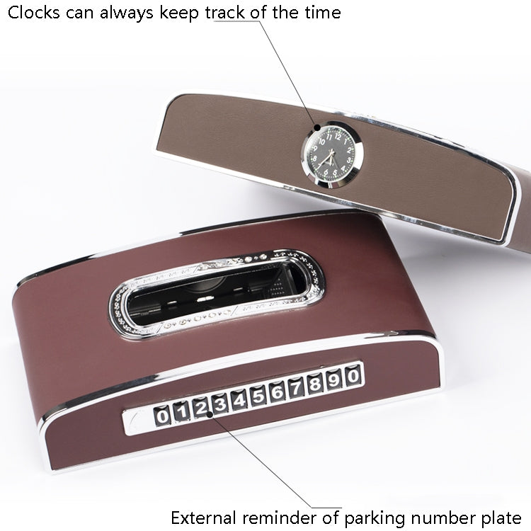 Car Clock Tissue Box Multi-Function Vehicle Instrument Table Paper Towel Box, Style: ÎҵÄÉ̵ê