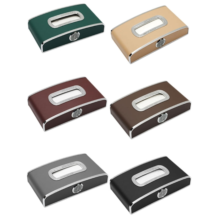 Car Clock Tissue Box Multi-Function Vehicle Instrument Table Paper Towel Box, Style: ÎҵÄÉ̵ê