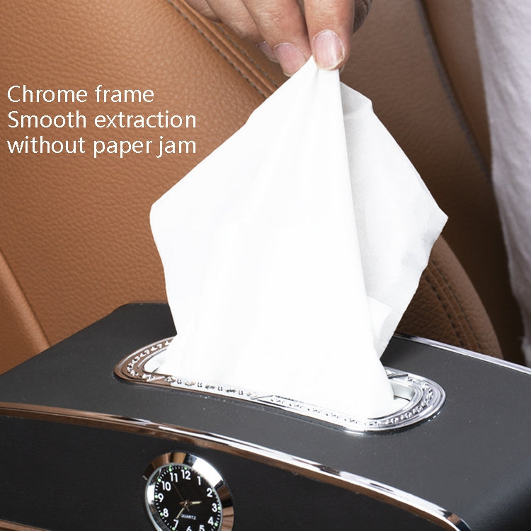 Car Clock Tissue Box Multi-Function Vehicle Instrument Table Paper Towel Box, Style: ÎҵÄÉ̵ê