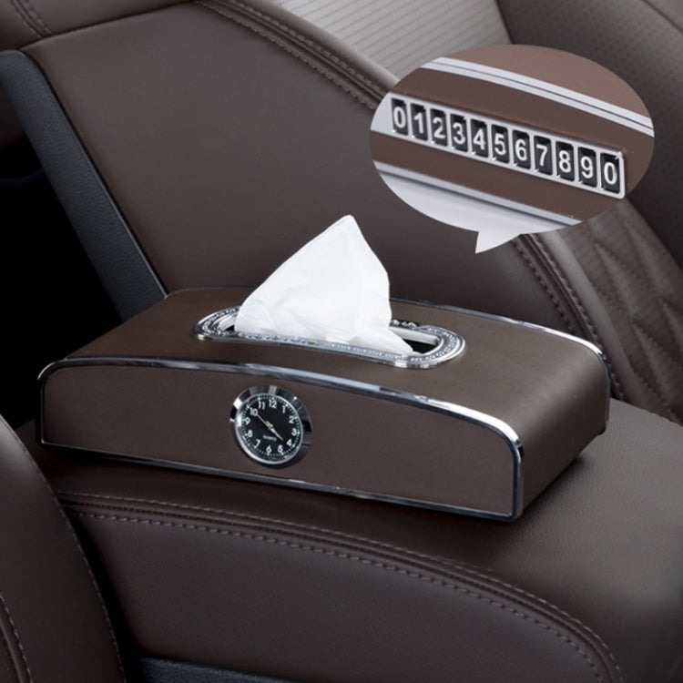 Car Clock Tissue Box Multi-Function Vehicle Instrument Table Paper Towel Box, Style: ÎҵÄÉ̵ê