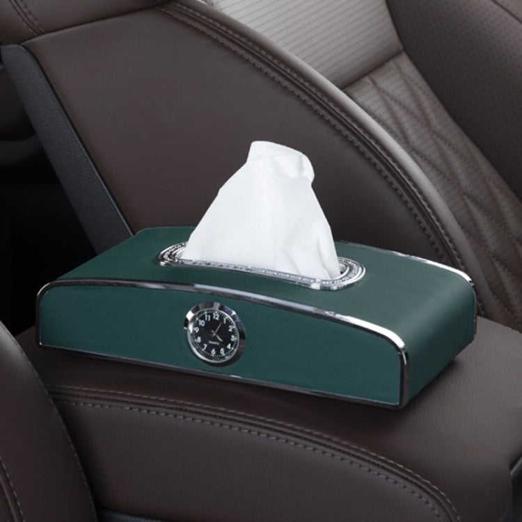 Car Clock Tissue Box Multi-Function Vehicle Instrument Table Paper Towel Box, Style: ÎҵÄÉ̵ê