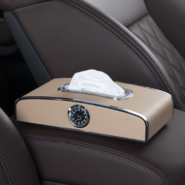 Car Clock Tissue Box Multi-Function Vehicle Instrument Table Paper Towel Box, Style: ÎҵÄÉ̵ê