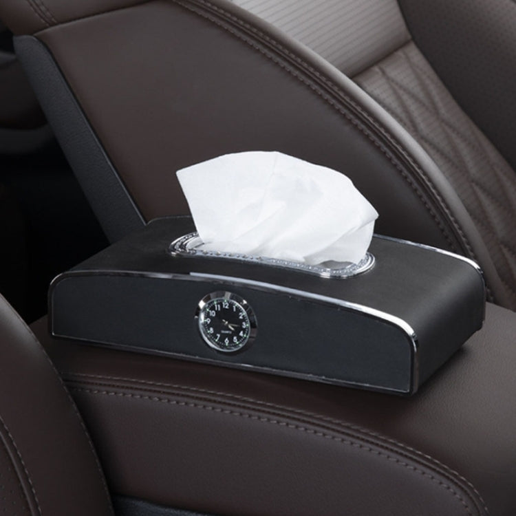 Car Clock Tissue Box Multi-Function Vehicle Instrument Table Paper Towel Box, Style: ÎҵÄÉ̵ê