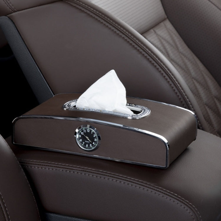 Car Clock Tissue Box Multi-Function Vehicle Instrument Table Paper Towel Box, Style: ÎҵÄÉ̵ê