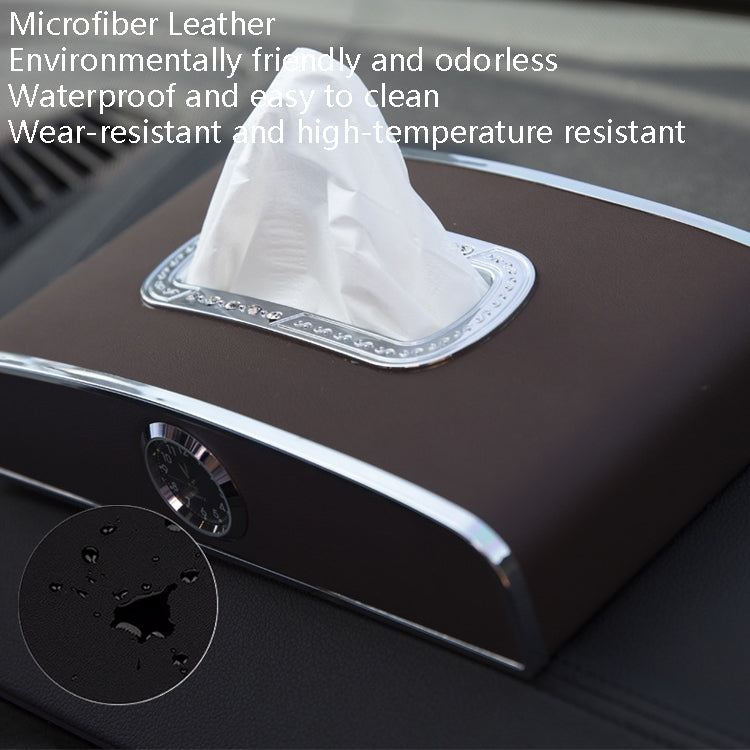 Car Clock Tissue Box Multi-Function Vehicle Instrument Table Paper Towel Box, Style: ÎҵÄÉ̵ê