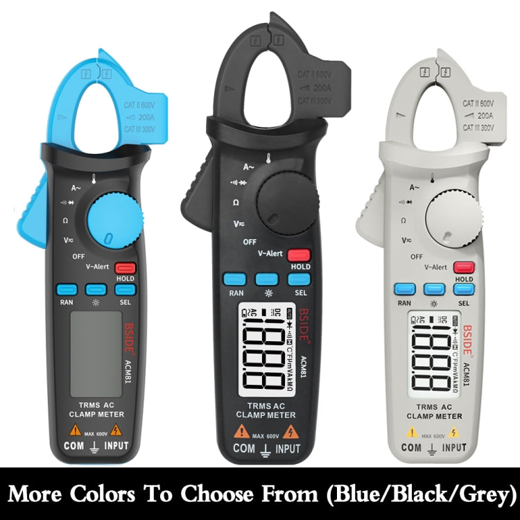 BSIDE ACM81 Digital Clamp Meter Auto-Rang 1mA Accuracy 200A Current DC AC Multimeter