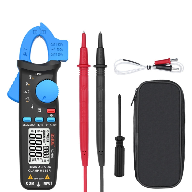 BSIDE ACM91 Digital Clamp Meter AC/DC Current 1mA True RMS Auto Range  Capacitor Tester Multimeter