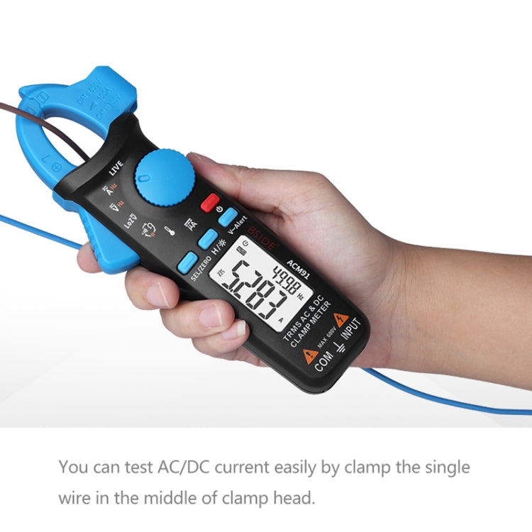 BSIDE ACM91 Digital Clamp Meter AC/DC Current 1mA True RMS Auto Range  Capacitor Tester Multimeter