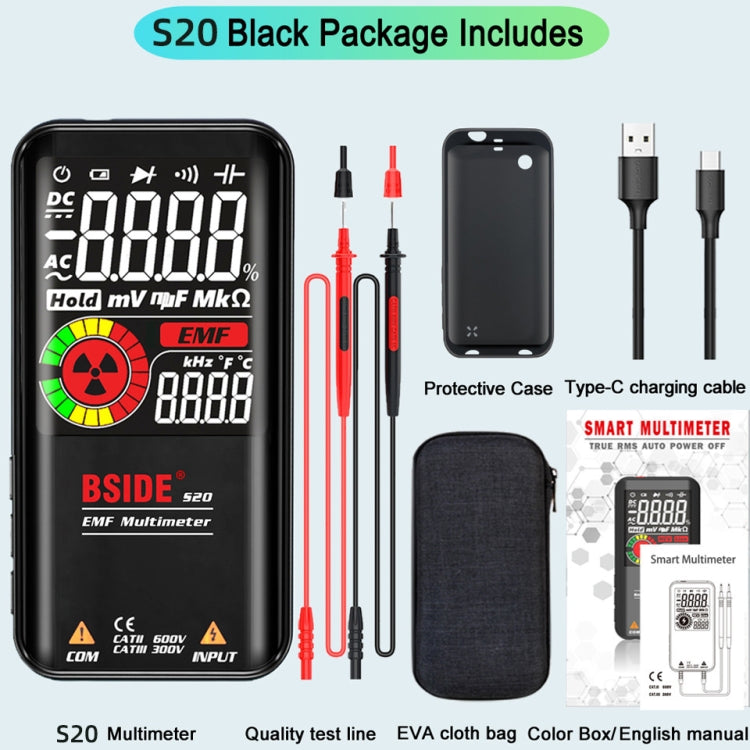 BSIDE S20 Intelligent Large Screen Electromagnetic Radiation Multimeter Tester