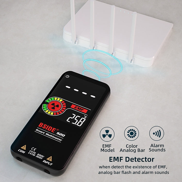 BSIDE S20 Intelligent Large Screen Electromagnetic Radiation Multimeter Tester Reluova